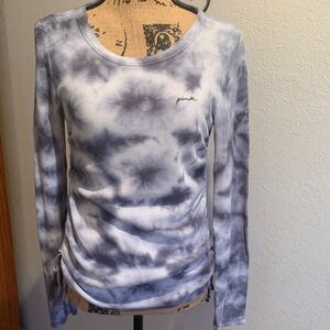 PINK Victoria's Secret Gray Tie-Dye Long Sleeve Tee